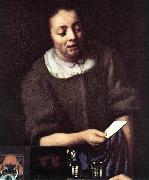 VERMEER VAN DELFT, Jan Lady with Her Maidservant Holding a Letter (detail)er Germany oil painting reproduction